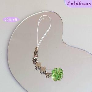 Joldhans Handmade Beaded Phone Chain Four Leaf Clovers Cellphone Charm Colorful Keyring CCD Decorative Pendant Cellphone Charm Accessory