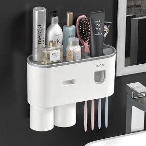 Nordic Style 2 Cups Edition Toothbrush Holder Wall-Mounted Bathroom Storage Rack