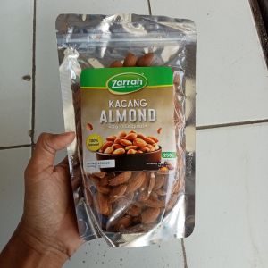 Kacang Panggang Almond Premium Grade A 250gr/Premium Roasted Almond 250gr/Cemilan Sehat
