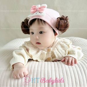 [ MẪU MỚI ] Nón Tuban Tóc Giả Hoa Hồng Xinh Cho Bé Gái