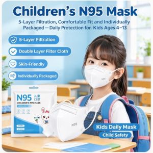 Kids Dust Mask Children Face Mask Premium Quality Sterilized Anti Dust Children 3 Layer Ply Dustproof Independent Packaging 3-12 Age Baby Face Mask