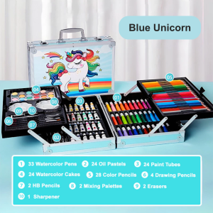 Z-Gadget⚡145pcs Art Set Children Watercolor Pen with Aluminum Case Painting Set for Gift Watercolor Pens Crayon Marker Pencil Drawing