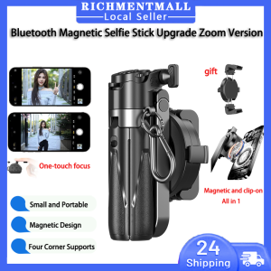 【🔥SG STOCK🔥】RICHMENTMALL Portable Mini Magnetic Selfie Stick Tripod Professional 3-in-1 Stand Phone Holder Bluetooth Monopod 10M Phone Tripod with Remote Control/ Remote Shutter compatible LED Lamp /LED Light Best Gifts for Travel