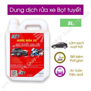 Bọt tuyết rửa xe loại CÓ CHẠM AT9 đậm đặc 5 lít dùng cho máy rửa xe với bình xịt bọt tuyết chuyên dụng xe máy oto