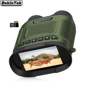 BekinTek Night Vision Binoculars Rechargeable Telescope NVG  Goggles Full Dark Observing Scope   Adjustment 8x Digital Zoom 2.5K Video Playback 40M Photo 3 Inches Large HD Screen with 32G TF Card for Low Light Bd Watching Camping Concerts
