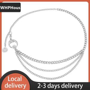 [COD] WHPHous Ship within 24 hours 1Pc Women Waist Chain Belt for Dress Skirt Belts with Moon Star Waistbands   Ladies Clothing Chain Accessories