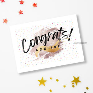 Congrats Congratulations Custom Personalise Name Greeting Cards