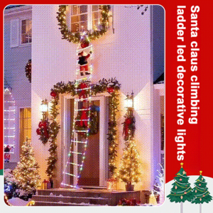 Santa Claus Climbing Ladder Lights Christmas LED Decorative String Creative Outdoor Scene Decoration Light 圣诞老人爬梯装饰灯
