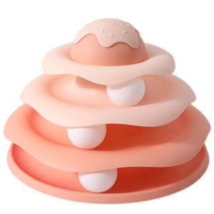 Cat Tower Ball  Four Layers  Turntable Round Track Toy  Kucing Mainan Cat Toy  Cat Teaser  Bola Kucing Cat Puzzle Toy