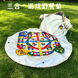 Portable Picnic Mat Outdoor Camping Moistureproof Flying Chess Game Creative Dual Use Storage Shoulder Bag Portable Gear for Camping Picnic and Travel Easy to Pack for Outdoor Activities