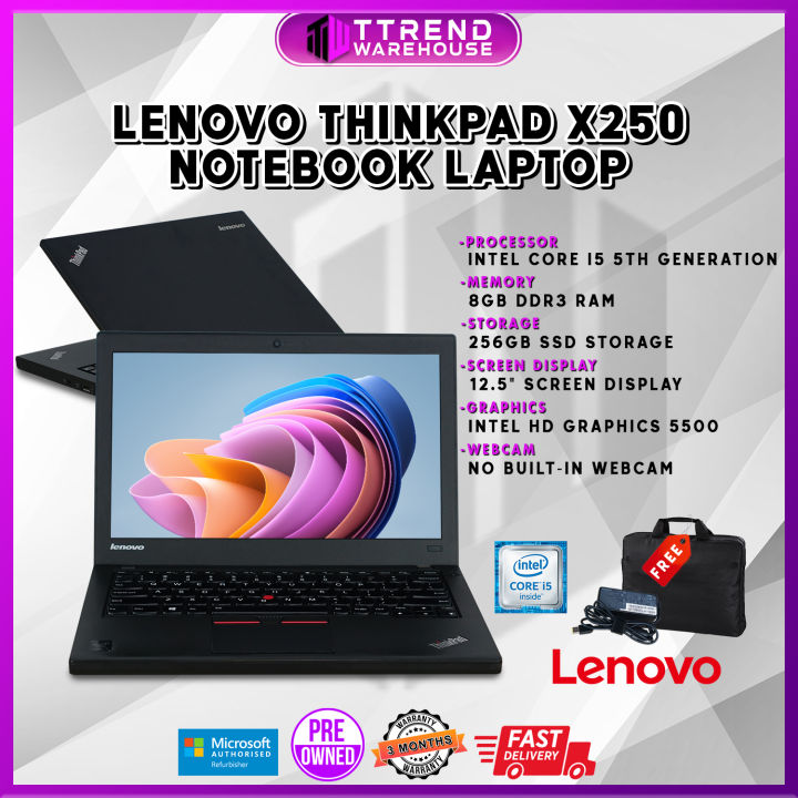 I5 5th 8gb Ram I5 Lenovo ThinkPad X250 Notebook Laptop Intel Core