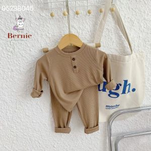 Đồ dài tay cho bé trai bé gái thun tăm trơn màu basic hàn quốc 1 đến 7 tuổi BERNIE