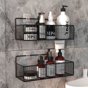 Bathroom shelf from punching multifunctional toilet toiletsBathroom Rack Punch-Free Multi-Functional Toilet Wall Toilet Rack Storage Holder Towel Racksiwuge  免打孔墙上置物架卧室卫生间多层墙壁收纳架宿舍挂篮上铺床头收纳