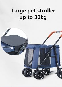 SG SELLER Dog Stroller UP to 30kg for Large and Medium Dogs Breathable Large Space Waterproof Oxford Cloth & Storage Bag Lightweight 4 Rubber Wheel Pet Stroller