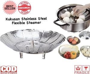 (BISA COD) PROMO Alat Kukus Flexible Kukusan Stainless Steel Steamer Serbaguna / Steamer Lipat / Alat Kukus Portable / Alas Steam Kukusan