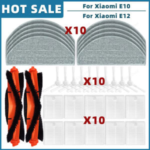 Compatible For Xiaomi Robot Vacuum E10 E10C E12 B112 Replacement Spare Parts Accessories Side Brush Hepa Filter Mop Cloth