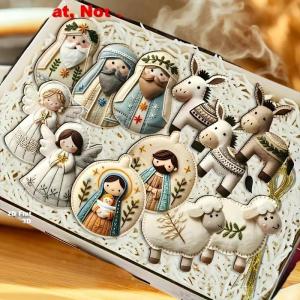 [haoh] 6 12 24 36Pcs Christmas Tree Decor Vintage 2D Christmas Angel Girl Wooden Pendant For Home Xmas Wall Hanging Ornament Decoration