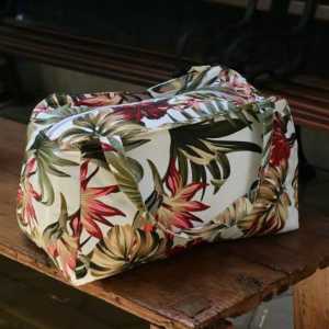 Produsen Tas Traveling - Travel Bag Batik Ukuran Besar - Tas Pakaian Batik Ukuran Besar - Koper Jinjing Kanvas Motif Bunga biru