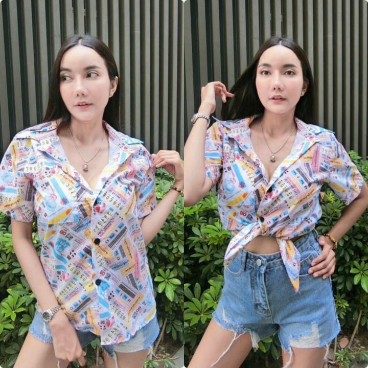 🌟สุดแซ่บเสื้อเชิ้ตลายลอตตาลี่🌟อก36-40นิ้ว🌟พร้อมส่งไวเวอร์🌟🌟🌟 | Lazada ...