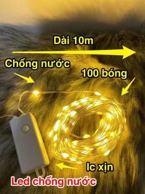 Dây đèn led hạt gạo 10m/50m/100m chống nước trang trí ngoài ngoài trời chớp nháy nhiều kiểu (loại tốt)
