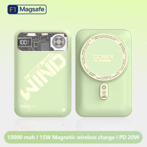 10000mah Wireless Power Bank With Cooling Fan PD 20W wired fast charging 15W Wireless charging