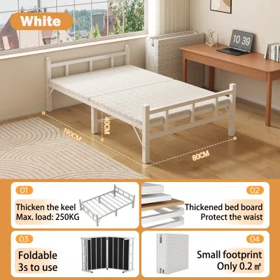NAIJIA Metal Folding Bed Single/Super Single Bed Frame Katil Besi Thickening Upgrade No installation折疊床