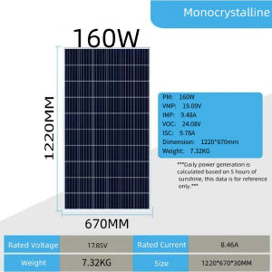 Hantech {IN Manila} Solar panel 100W/160W/210W 300W monocrystalline silicon power generation panel 12V household high conversion rate 0 electricity bill waterproof lightning solar charging panel