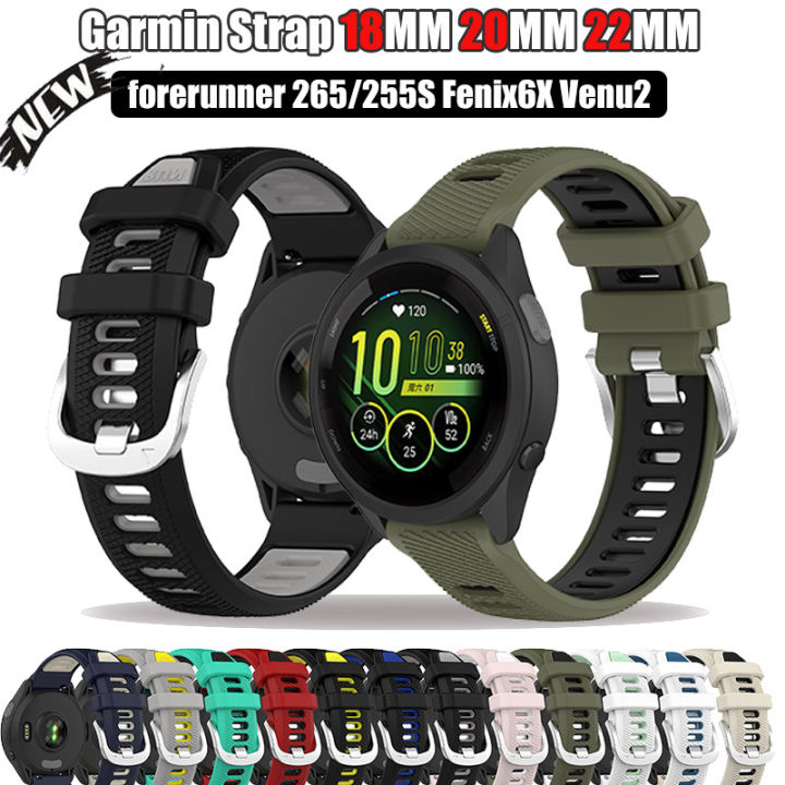 Đồng hồ Garmin dây đeo 18mm 20mm 22mm cho Garmin Fenix 6 7x5S chất liệu Silicone thích hợp với hoạt động thể thao mềm ban nhạc cho Garmin Forerunner 265 255S/venu2/Phương pháp tiếp cận S60