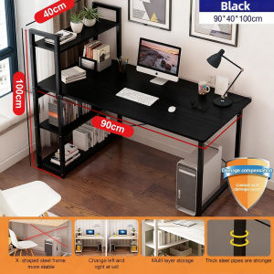 Study Table with Shelf Computer Table with Rack Writing Desk Office Table Leaning Desk with Shelves