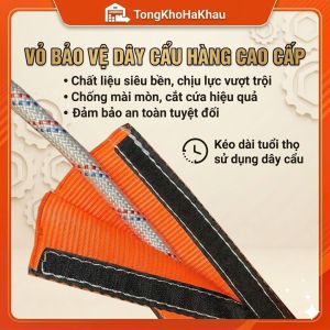 tấm bảo vệ dây cáp chống mài mòn lớp đệm chống trượt ống bảo vệ dày dặn. (Chất liệu polyester) Dây thừng leo núi cao