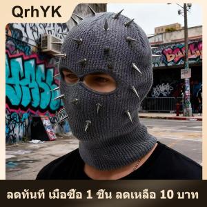 【QrhYK】 หมวกบีนนี่ปักหมุดสำหรับผู้ชาย หมวกไหมพรมสำหรับฤดูหนาวหมวกไหมพรมหมวกแฟชั่นเต็มหน้าหมวกสกีหมวกที่ปิดหูสำหรับขี่จักรยานยุทธวิธี