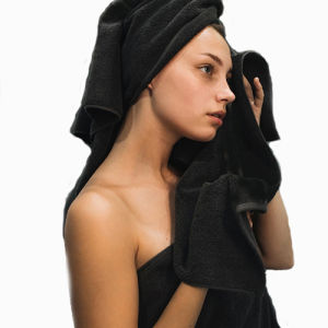 Hotel Hand Towel Black. Egyptian Cotton by Nile Valley. Highly Absorbent & Fast Dry