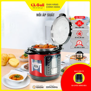 Nồi Áp Suất Gali GL-1606R 6 Lít – Cảm Ứng Thông Minh Hẹn Giờ 24H Nấu Cháo Cơm Hầm Đậu – Lòng Inox – Công Suất 1000W