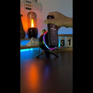 Wireless Bluetooth Speaker Induction Speaker Multi-Functional Wireless Induction Phone Stand RGB & Rotating 300°