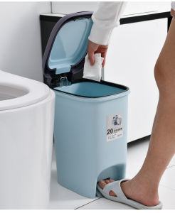 ReTouch Trash Can Foot Pedal Kitchen Waste Bin with Lid Garbage Bag Ring Step Open KC121