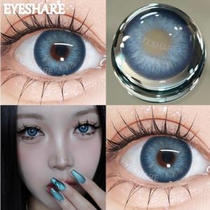 【COD】Eyeshare SEMPORNA biru Softlens 14.2mm abu-abu/coklat 1 pasang lensa kontak berwarna soflens Lensa kontak fashion korea Minus 0.00