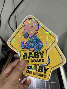 BABY ON BOARD LOGO PREMIUM QUALITY STICKER BUY 1 TAKE 1 (waterproof scratch proof non faded)