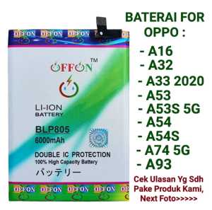 Baterai Double Power Oppo A16 A32 A33 2020 A53 A54 A74 5G A93 BLP805 Battery Batre