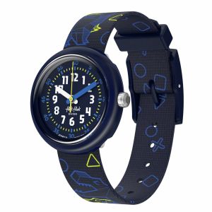 Flik Flak Dino Diner (FPNP176) Blue RECYCLED PET Kids Watch