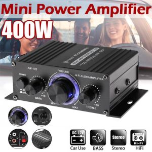800W G919 Mini Amplifier 12V/220V FM SD 2CH HiFi bluetooth Stereo Audio Player Power Amplifier Car Home With Remote Control