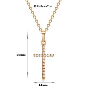 Gothic Punk Cuban Chain Necklace for Men – Cross Pendant Necklace Stainless  for Men Women No Fade