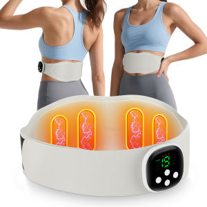 EMS Pulse Waist Belt Abs Sculptor Ab Toning Belt for Belly Exercise Cellulite Removal Fat Burning Lower Back Lumbar Massager Abdominal Fitness Trainer Belt Cordless Menstrual Heating Pad