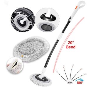 DIMEL Large Grip Car Wash Brush Chenille Soft Bristles 20° Bend Telescoping Long Handle Mop Efficient Scratch-Free Auto Super Cleaning Brush Car Maintenance