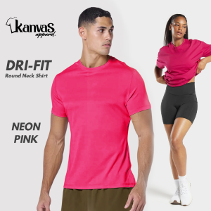 Kanvas Drifit Tshirts for Men & Women Quick-Dry Active Top Gym Sportswear Mens T-shirts Workout Clothes Plain Neon Pink