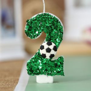 New Internet Celebrity Birthday Candle Boys Sunshine Sports Football Style Number Candle Cake Candle Grass Green Spring Style