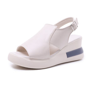 Free Shipping WomenS New Summer High-Heeled Sandals With Thick Soles And A Wedge Heel Featuring A Peep-Toe Design And A Platform Sole