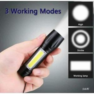SENTER SWAT MINI 3 MODE LED ZOOM SUPER TERANG SWAT POLICE LIGHT USB RECHARGE