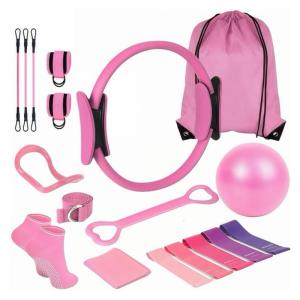Portables Pilates Set Nonslip Exercise Ball Rings and Band For Womens Strength Training And Toning