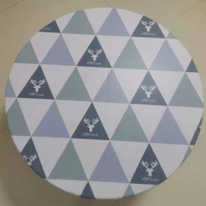 [Junqihub] Round Table Cloth Set Of Elastic Waterproof And Oil Proof Glass Turntable Cover Mat