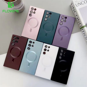 [With Lens Film] FLOVEME Luxury Matte Armor Phone Case For Samsung Galaxy S23 S22 S21 S20 Ultra Plus Wireless Charging All-inclusive Soft Silicone Shockproof Back Cover For Samsung S21 S20 FE Note20 Ultra Note10 Plus